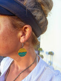 Yellow and Green Round Earrings