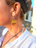Yellow and Orange Round Earrings