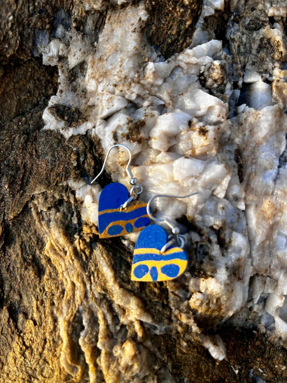 Elegant Blue and Gold Earrings